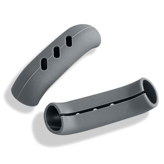 2PCS 3 08 SILICONE ASSIST HANDLE HOLDER GRIP CAST IRON SKILLET HANDLE COVERS HEAT RESISTANT NON SLIP POT GRIP HANDLE SLEEVE HOT HANDLE HOLDER WOK FOR FRYING PANS GRIDDLES 3 GRAY