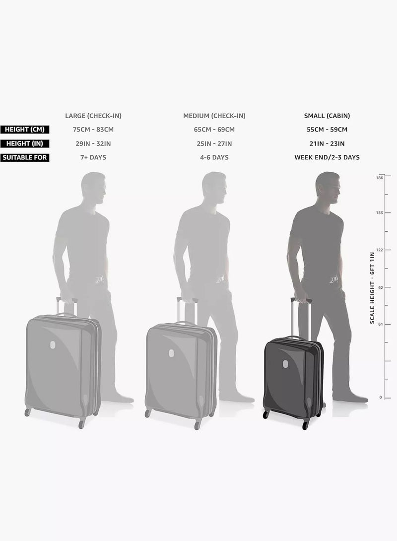 Echolac Celestra FA+ 54 Cm Hard Sided 4-Wheeler Spinner Cabin Luggage Trolley - Black - Image 4