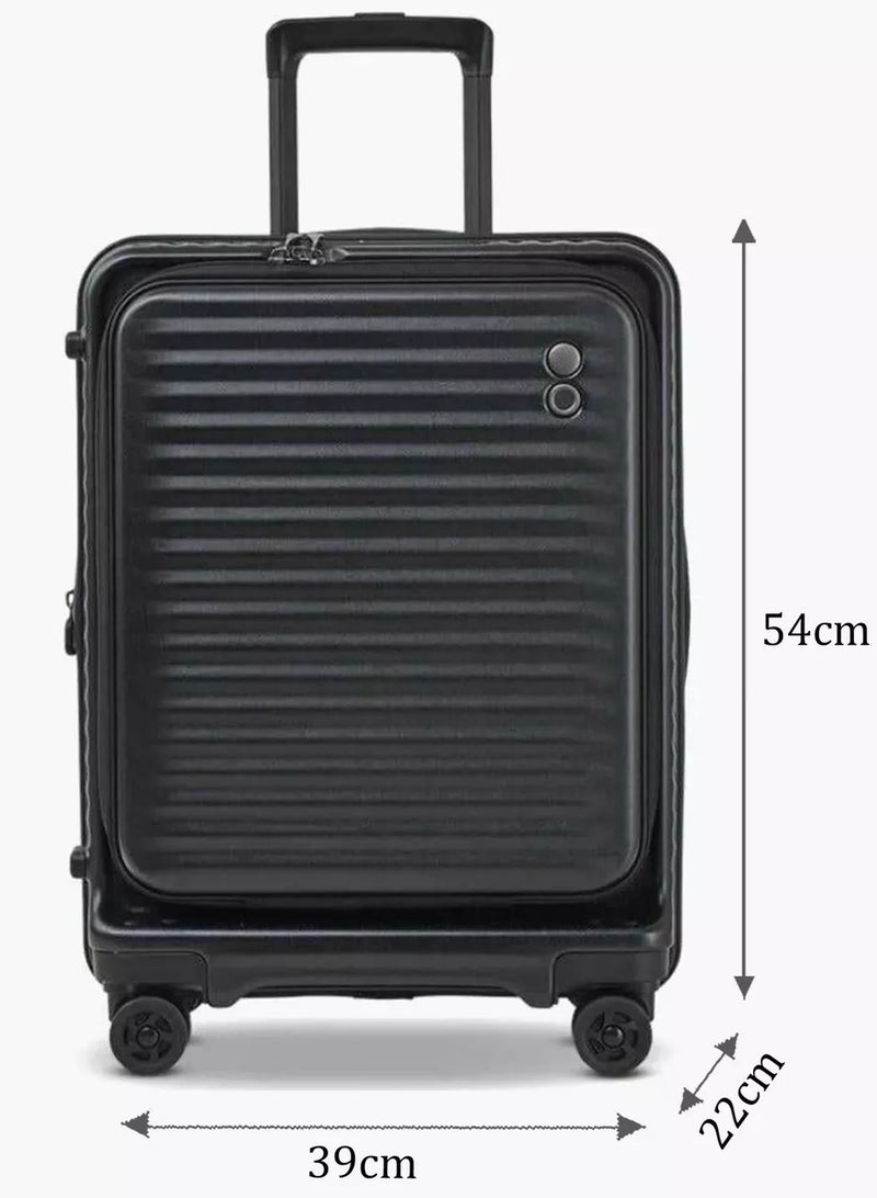 Echolac Celestra FA+ 54 Cm Hard Sided 4-Wheeler Spinner Cabin Luggage Trolley - Black - Image 2