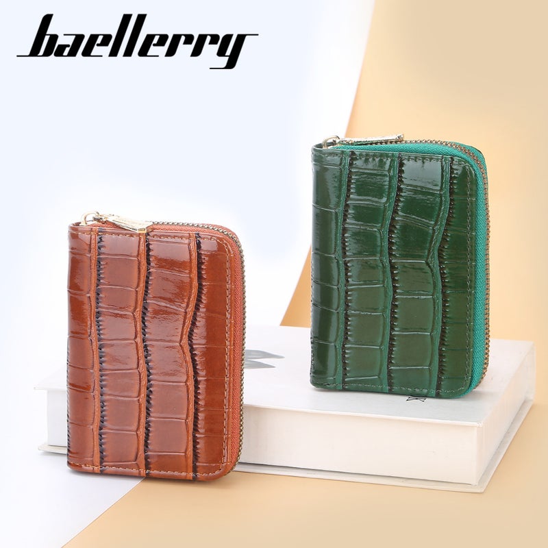 Baellerry organ card bag women''s minimalist crocodile zipper coin purse 9 card neutral card wallet wholesale - Image 5