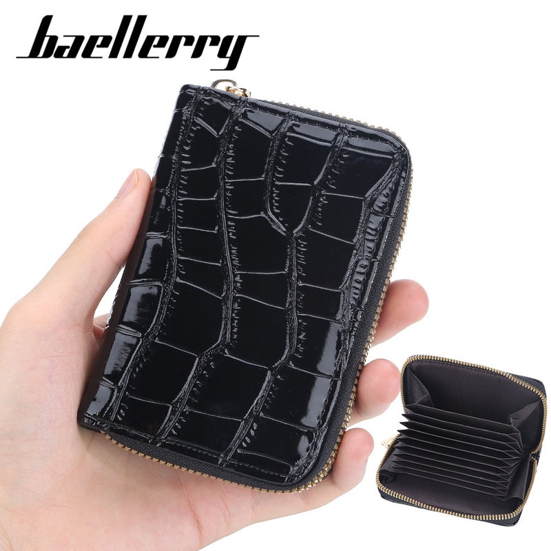 Baellerry organ card bag women''s minimalist crocodile zipper coin purse 9 card neutral card wallet wholesale - Image 3