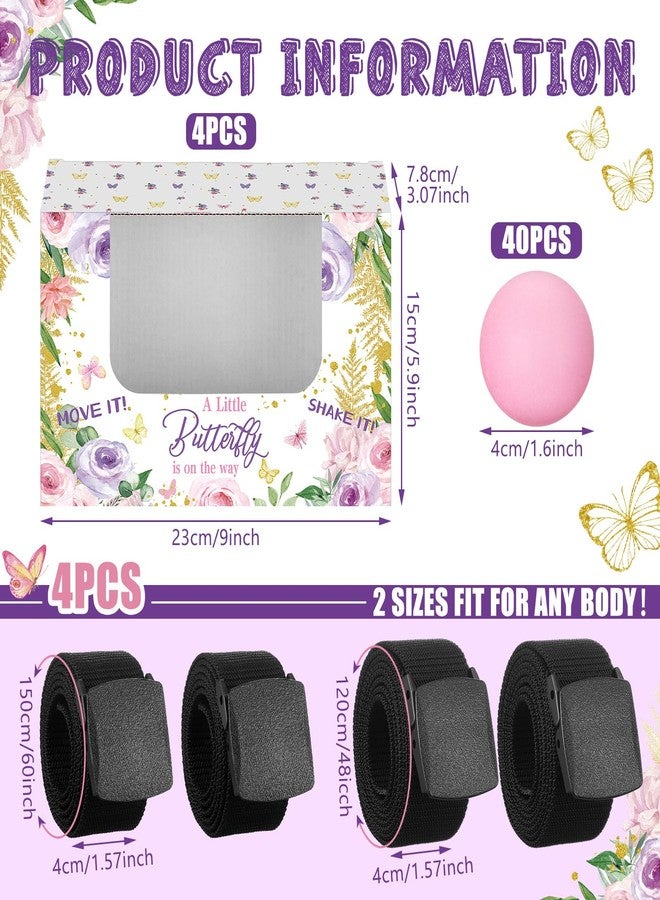 Lunmon 4 Sets Purple Butterfly Baby Shower Swing Shaking Balls Activity Set for Adult Novelty Includes 40 Balls, Ribbon & Cardboard Boxes Bridal Shower for Outdoors Indoors - Image 3