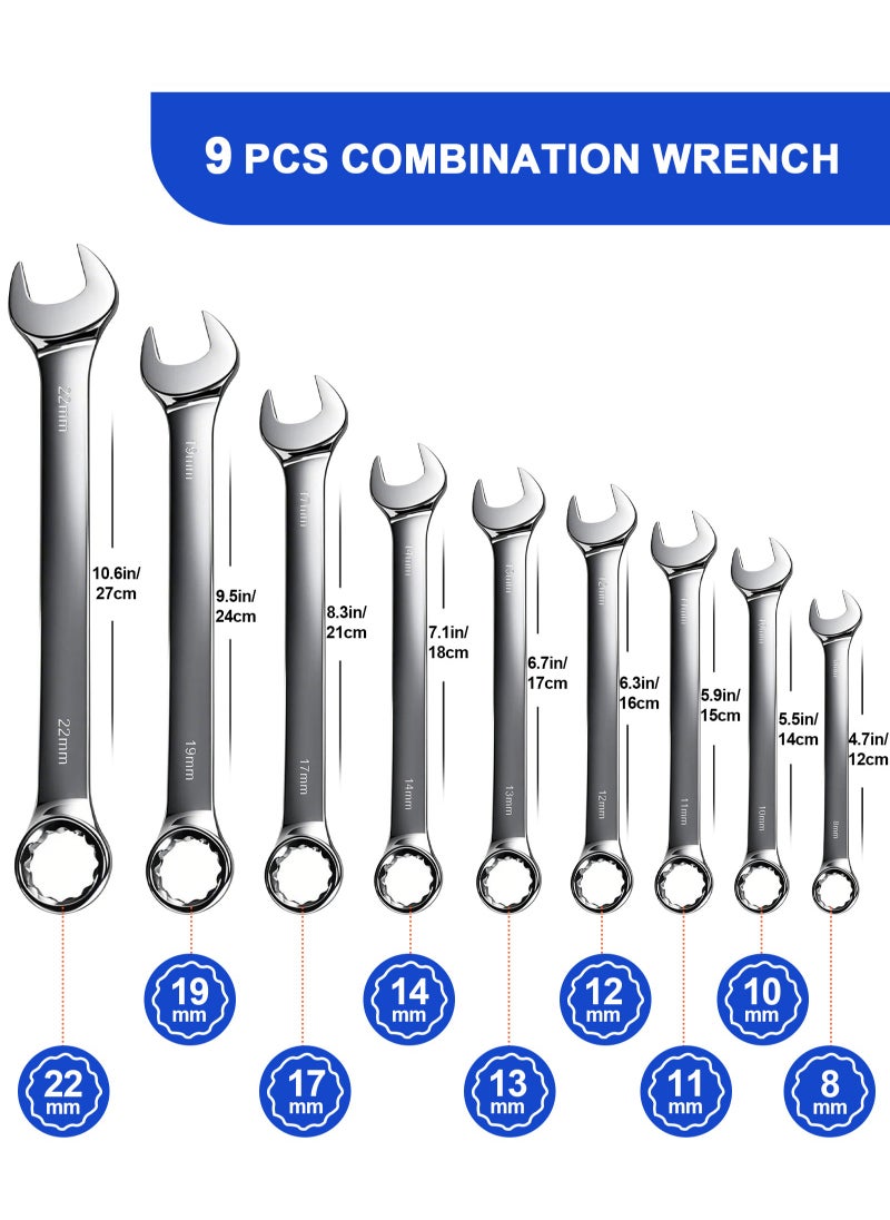 HomarKet - 82 PCS Mechanic Socket Tool Kit Set, Professional Car Repair Tool Wrench Set Batch Head Ratchet Pawl Socket Spanner Screwdriver - Image 1