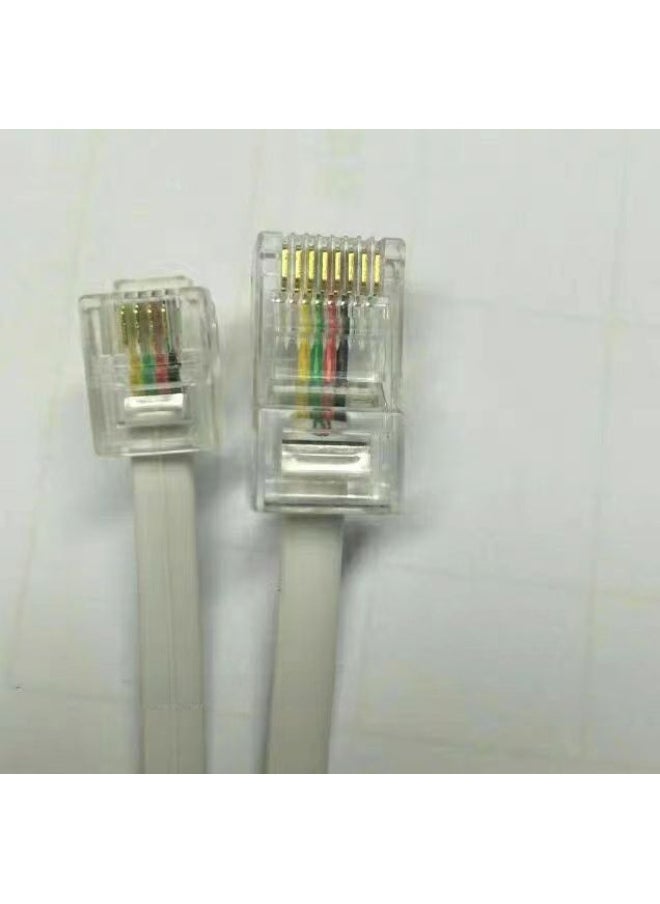 Generic Telephone Line RJ45 To RJ11 Jumper 8P4C To 6P4C Crystal Network Head To Telephone Head Four-core Wire-Color:White-Line Length:2M  - Image 3