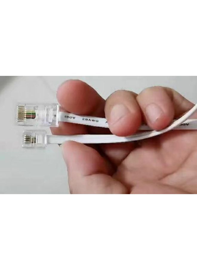 Generic Telephone Line RJ45 To RJ11 Jumper 8P4C To 6P4C Crystal Network Head To Telephone Head Four-core Wire-Color:White-Line Length:2M  - Image 5