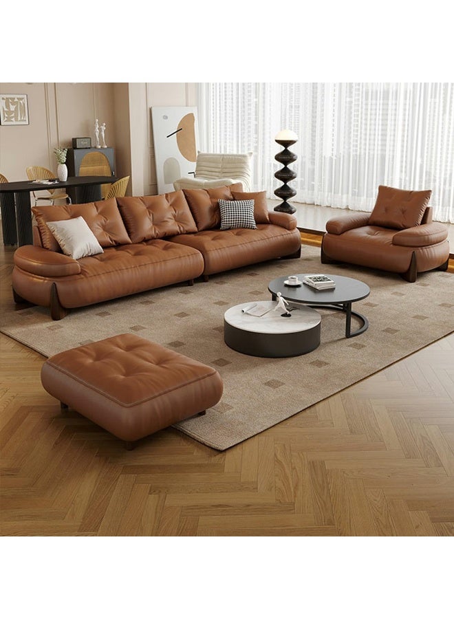 Comfynest Comfynest 39'' Modern Interface Faux Leather Pine Wood Brown Sofa No Assembly Required  - Image 3