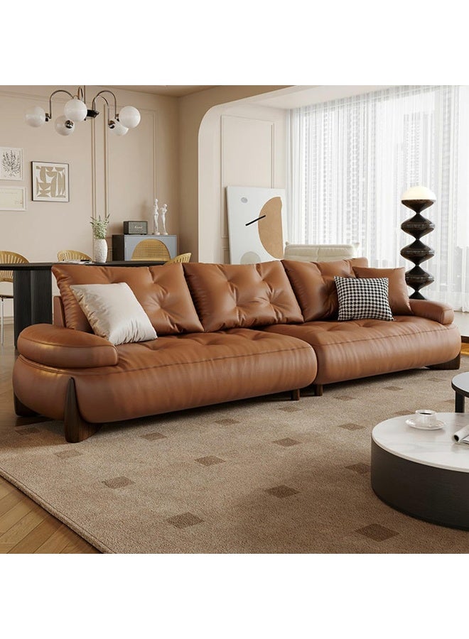 Comfynest Comfynest 39'' Modern Interface Faux Leather Pine Wood Brown Sofa No Assembly Required  - Image 1