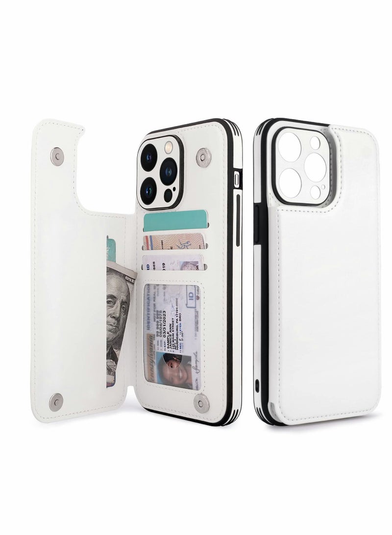 Y&D Wallet Case for iPhone 14 Pro Max with Card Holder, Fine Hole Camera Protect, Drop Protection, Phone Flip Leather Cover Men Women - Image 1