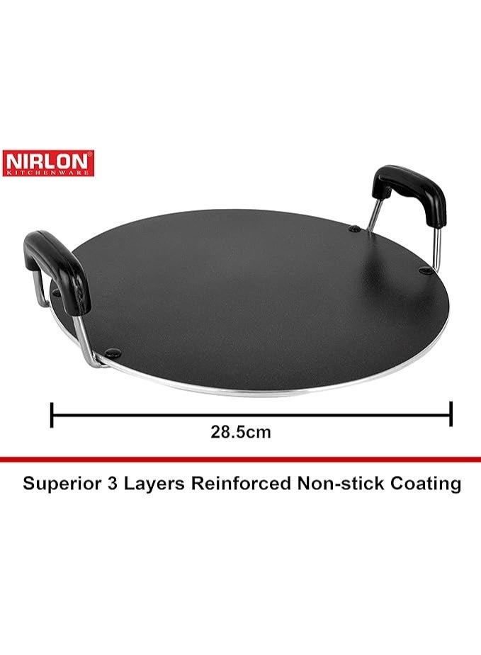 Nirlon Non-Stick Aluminium 4 Piece Gas Compatible PFOA Free Cookware Essential Set, Red and Black - Image 4