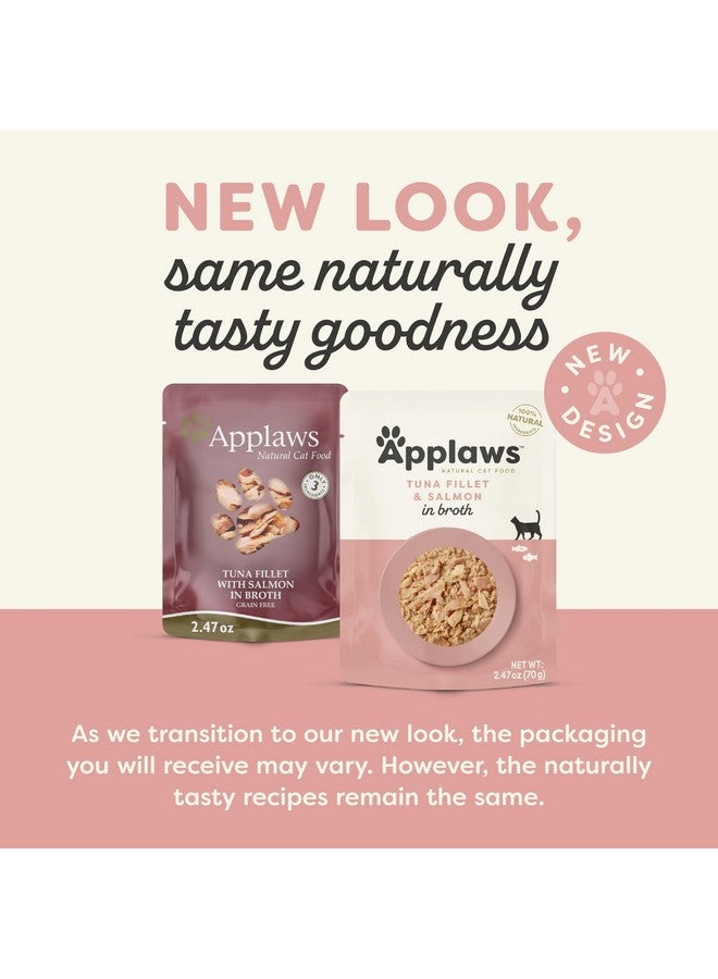 Applaws Natural Wet Cat Food in Broth, Limited Ingredient Wet Cat Food Pouches, No Additives, Made with Natural Ingredients, Tuna with Salmon in Broth (12 x 2.47oz Pouches) - Image 2