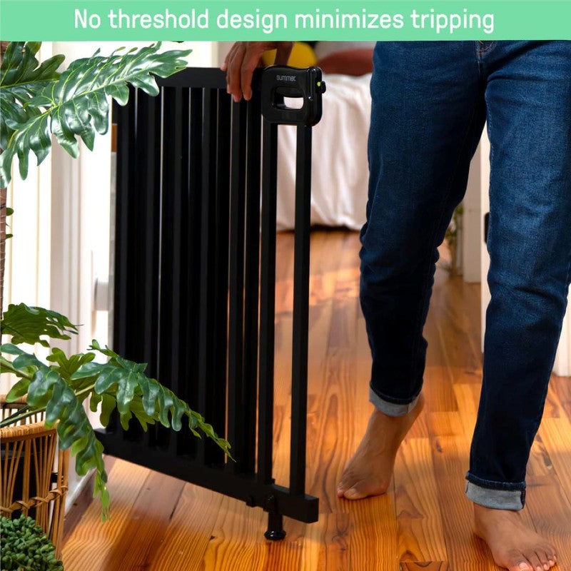 ingenuity Summer by Ingenuity  - Stairway 48" Wide Pet & Baby Gate – Locking Indicator & No-Threshold Door, Black, Ages 6–24 Months - Image 4