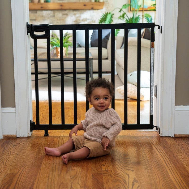 ingenuity Summer by Ingenuity  - Stairway 48" Wide Pet & Baby Gate – Locking Indicator & No-Threshold Door, Black, Ages 6–24 Months - Image 2