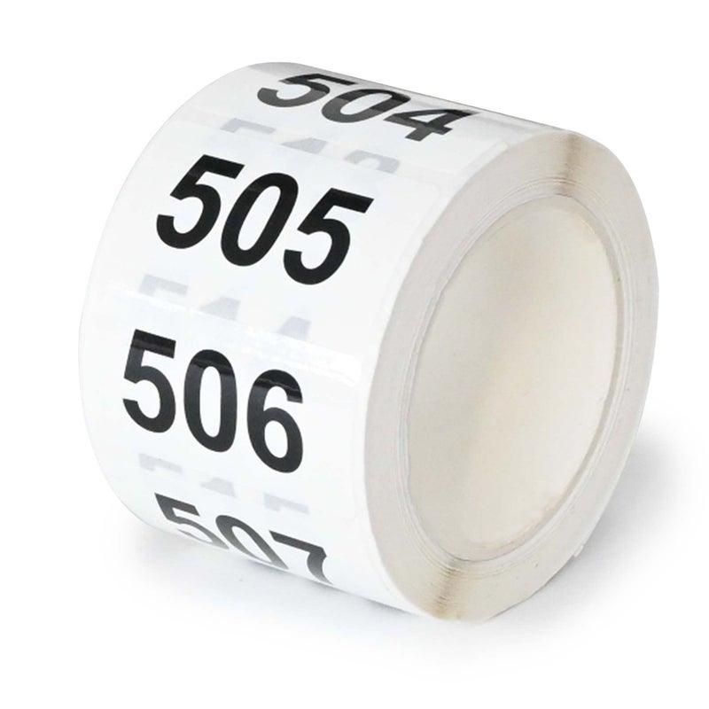 DGBDPACK Consecutively Numbered Labels, 2 x 1 Inch Self-Adhesive Vinyl Inventory Numbered Sticker (501-1000) - Image 2