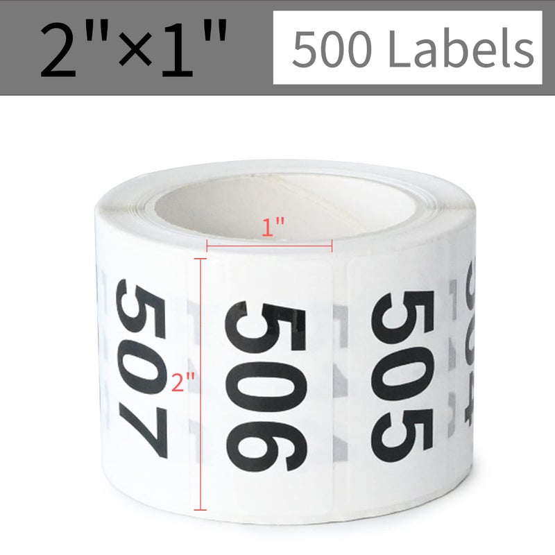 DGBDPACK Consecutively Numbered Labels, 2 x 1 Inch Self-Adhesive Vinyl Inventory Numbered Sticker (501-1000) - Image 4