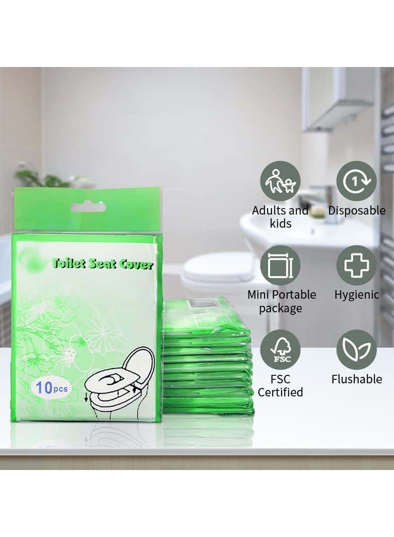 SYOSI 50 Pack Toilet Seat Covers Disposable Waterproof Ideal for Kids and Adults Extra Large Individually Wrapped for Travel Toddlers Potty Training in Public Restrooms - Image 2