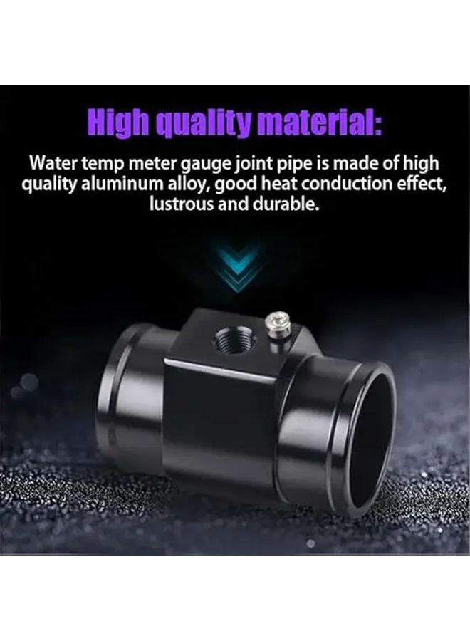 Black Aluminum 40mm Water Temperature Sensor Adaptor With Clamps For Car Engine - Image 4