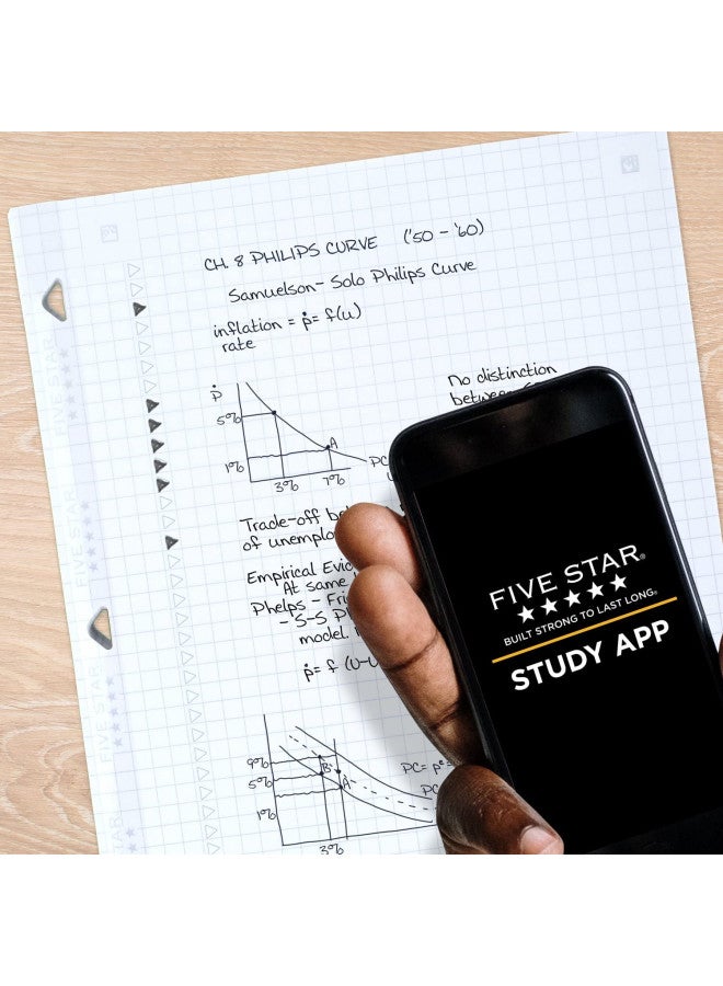 Five Star Loose Leaf Paper + Study App, Notebook Paper, Graph Ruled Paper, 8-1/2" x 11", 80 Sheets, Reinforced Filler Paper, Fights Ink Bleed (170122) - Image 2