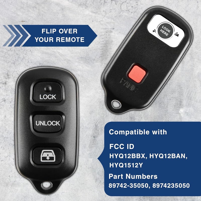 KeylessOption 2 Item Bundle 1 Key Fob Keyless Entry Remote For HYQ12BBX Plus 1 Uncut Ignition Key - Image 4