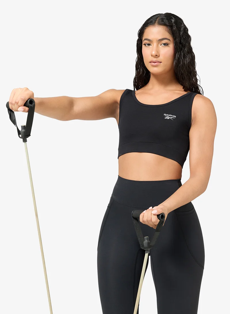 Luna Scoop Neck Small Logo Bra Top