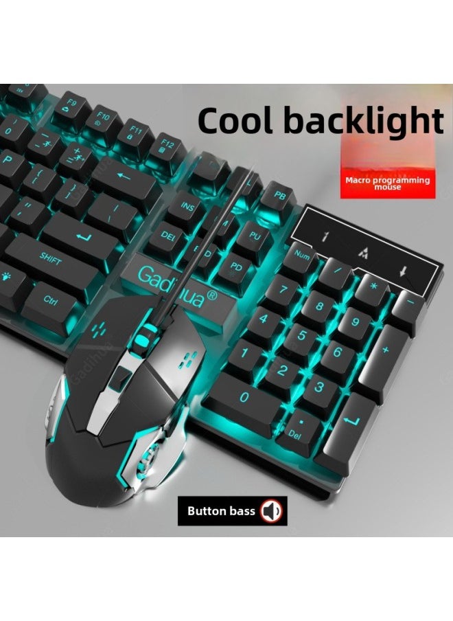 Generic Mechanical Feel Wired Keyboard Mouse Suit Computer Notebook Universal Game E-sports Peripherals Two-piece Set Free Shipping-Color:Classic Square Key-white Upgraded Version  + E-sports Mouse  - Image 2