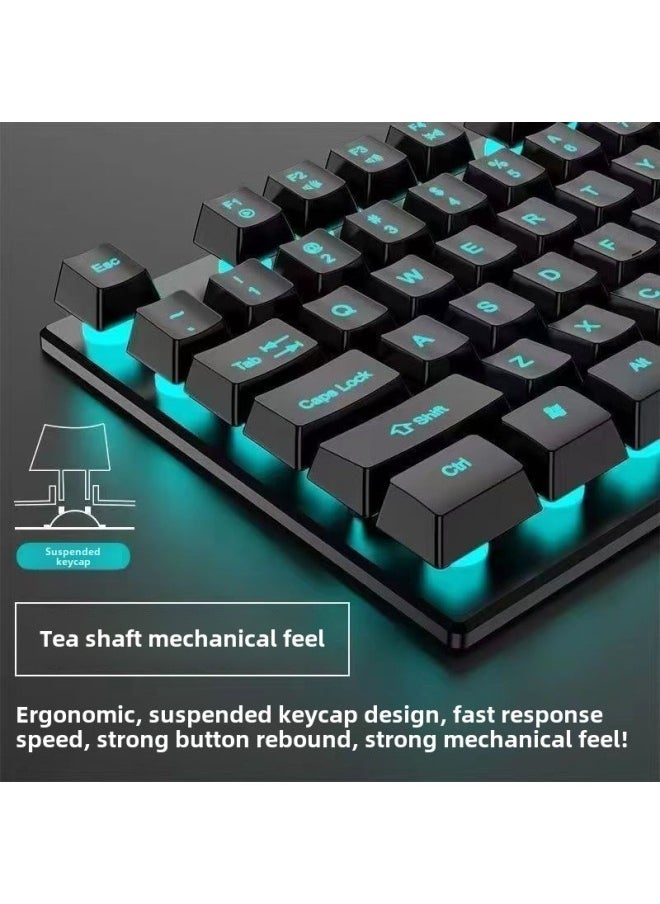 Generic Mechanical Feel Wired Keyboard Mouse Suit Computer Notebook Universal Game E-sports Peripherals Two-piece Set Free Shipping-Color:Classic Square Key-white Upgraded Version  + E-sports Mouse  - Image 4