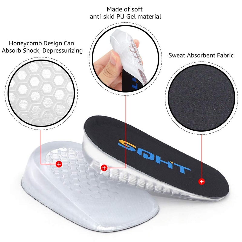 Sqht'S Height Increase Insoles  Shoes Lifts  Heel Lift Inserts For Leg Length Discrepancies (Small - 1"" Height) - Image 2