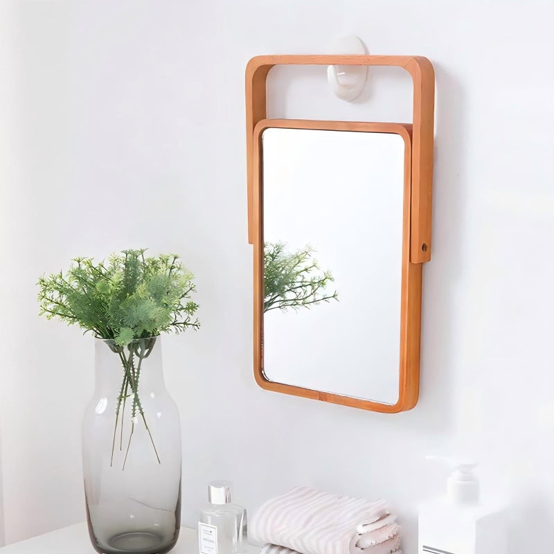 ZOROSY Desk Makeup Mirrors with Wood - Rectangle Wall-Mounted Mirrors Table Mirrors for Living Room Bedroom Birthday Gifts (10.5" L x 7.8" W) - Image 4