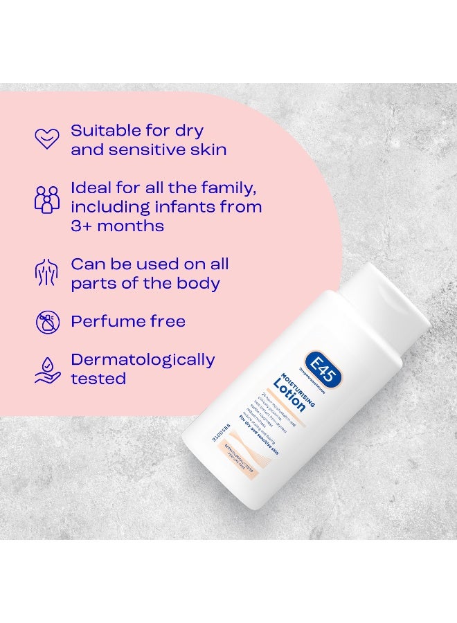 E45 Moisturising Lotion 200 ml – Body Lotion – Daily Moisturiser for Long-Lasting Hydration for Dry Skin and Sensitive Skin – Protect from Dryness, Reduce Redness and Flaking - Image 5