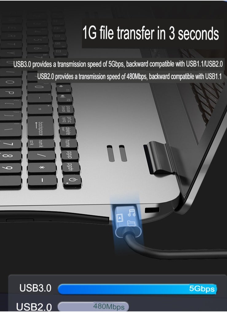 AROAQ Type C To HD Multimedia Interface Adapter, Portable Multiport USB C Hub, Fast Transfer 9-in-1 Type C Adapter,(Nine-in-one HDMI4K+USB3.0*3 ports+PD100W+SD/TF+Audio Interface+Gigabit Network Port)  - Image 4