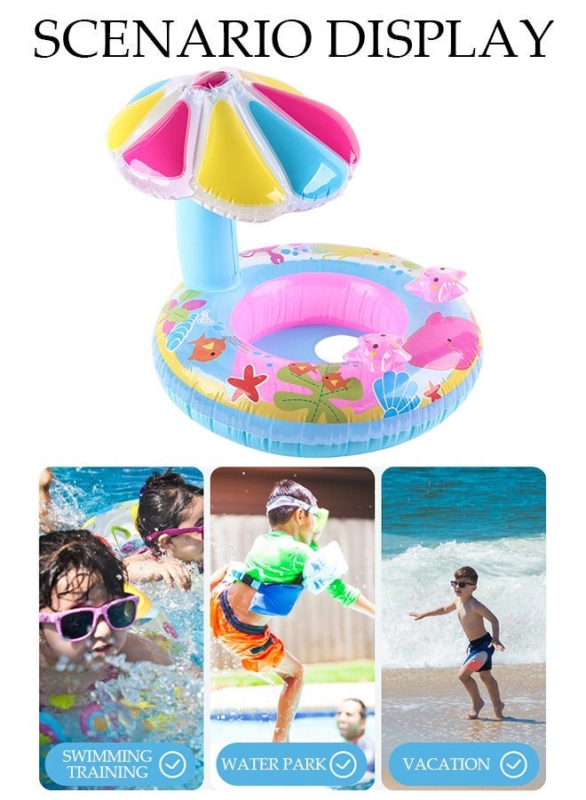 DUNISO Baby Pool Float with Canopy Swimming Pool Float Inflatable for Kids, Inflatable Baby Float with Safety Seat and Sunshade for Toddler 6-36 Months - Image 5