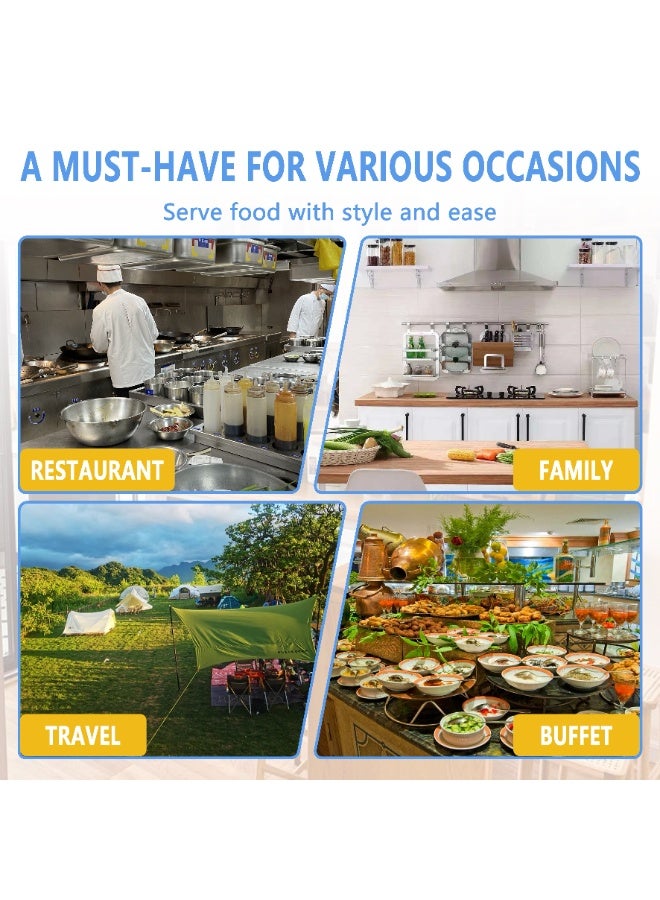 هابي هوم 2قطعه من صينية تقديم ستانلس ستيل مقسمة 6 أقسام لتقديم الطعام – طبق أكل صحي من الستانلس المقاوم للصدأ تقيل – صحن تقديم مقسم للمطابخ المصرية، وجبات الأطفال، اللانش بوكس، الدايت والرجيم – مناسب للبيت، المدارس، الحضانات، المطاعم والكافيهات - Image 3