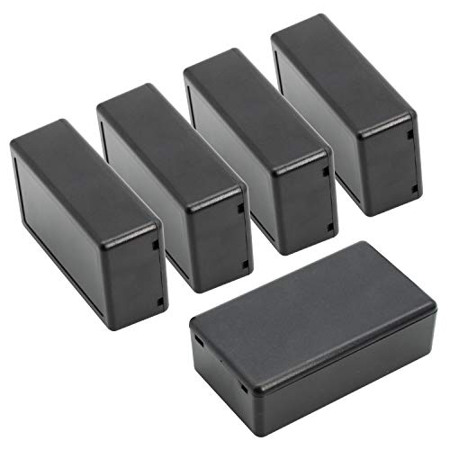 LeMotech Project Box, 5 Pieces ABS Electrical Box Small Junction Box for Electronics PCB Case,Electronic Hobby Box Black, Outside Size 2.8 x 1.7 x 0.9 inch (72x 42x 23 mm) - Image 1