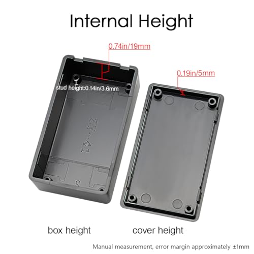 LeMotech Project Box, 5 Pieces ABS Electrical Box Small Junction Box for Electronics PCB Case,Electronic Hobby Box Black, Outside Size 2.8 x 1.7 x 0.9 inch (72x 42x 23 mm) - Image 4