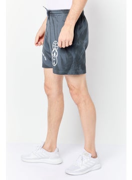 Reebok Men Sportswear Fit Graphic Print 5 Inch Inseam Outdoor Short, Dark Grey  - Image 2