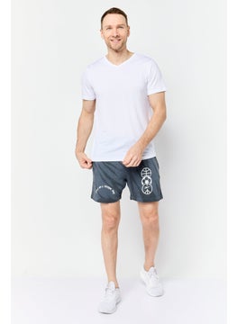 Reebok Men Sportswear Fit Graphic Print 5 Inch Inseam Outdoor Short, Dark Grey  - Image 3