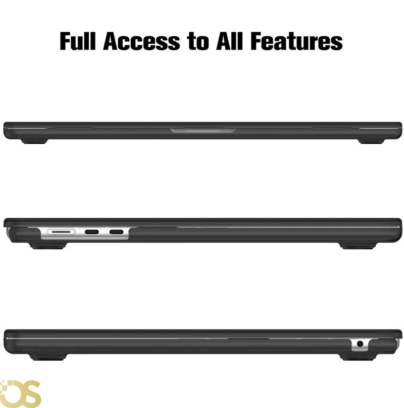 OS Hard Shell Protective Case for MacBook Air 13.6-inch - Matte Black - Compatible with M4, M3, and M2 Models (2025-2022) - Image 3