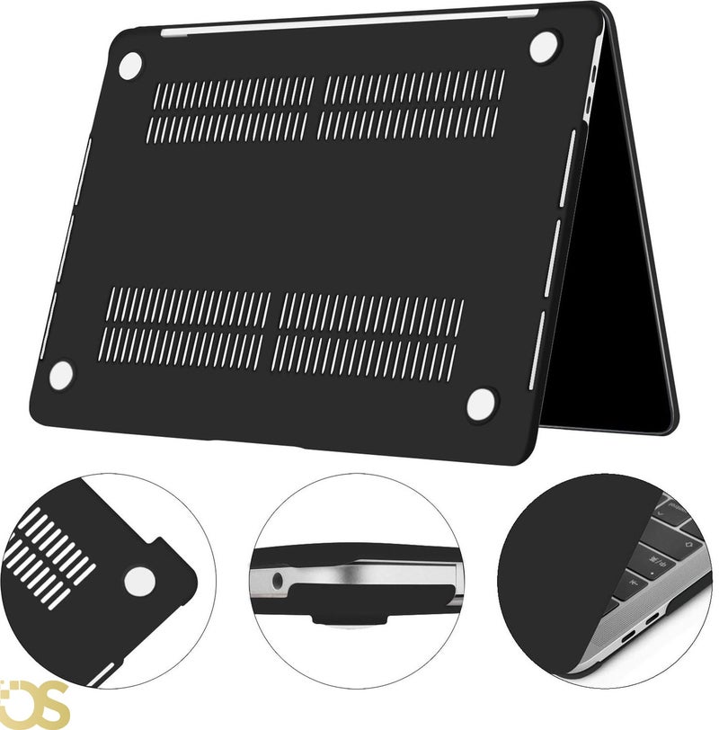 OS Hard Shell Protective Case for MacBook Air 13.6-inch - Matte Black - Compatible with M4, M3, and M2 Models (2025-2022) - Image 2