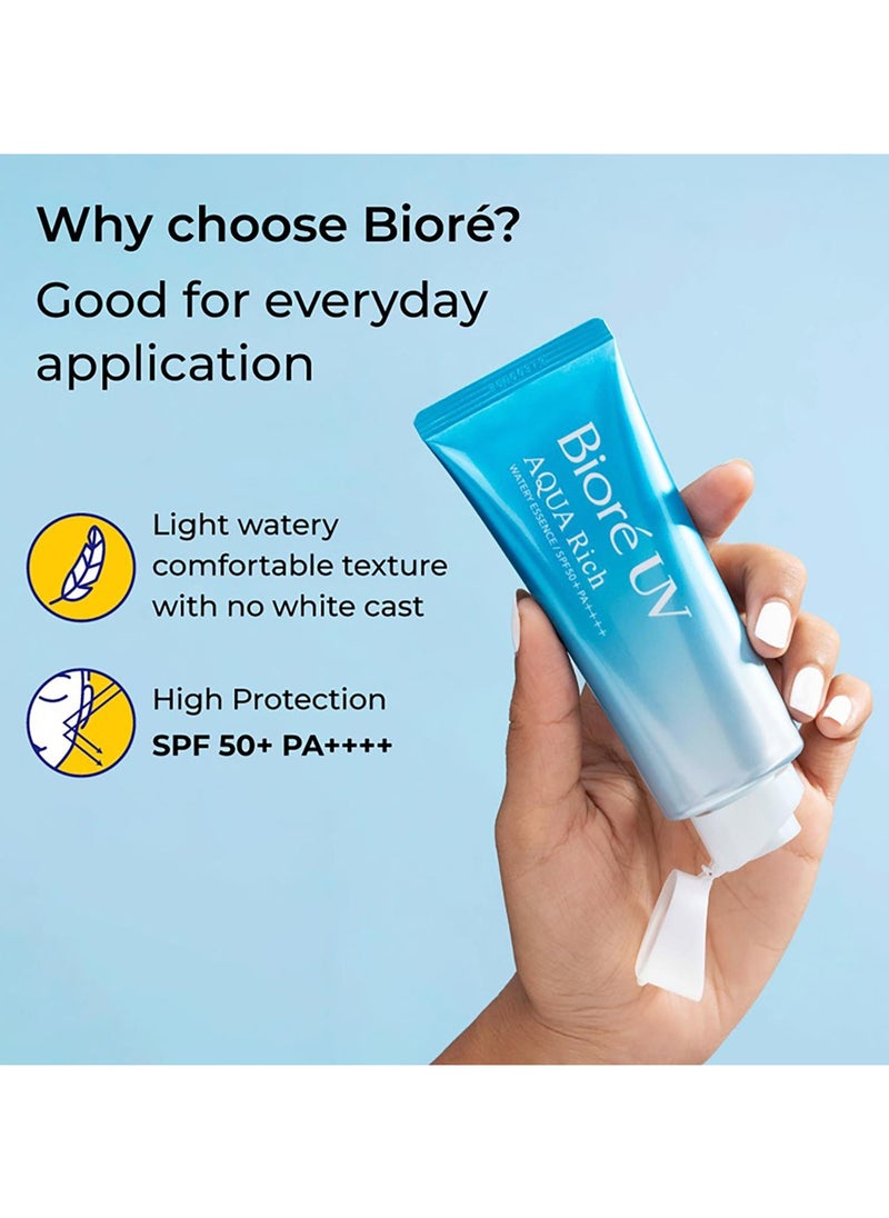 Biore - UV Aqua Rich Watery Essence Sunscreen SPF50+ PA+++ UV Sunblock Cream (Made in Japan) 70g - Image 1