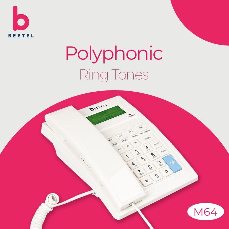 Beetel هاتف أرضي سلكي M64N مع شاشة LCD و 16 رقم، هاتف مكبر صوت قابل للتعديل في اتجاهين، ذاكرة 99 مكالمة واردة و 18 مكالمة صادرة، 3 ذاكرة لمسة واحدة، معتمد من TEC (M64N) (رمادي دافئ) - Image 5