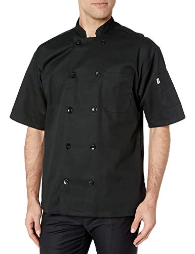 Uncommon Threads معطف الطهاة النسائي من Uncommon Threads شورت الأكمام، أسود، كبير جداً US - Image 1