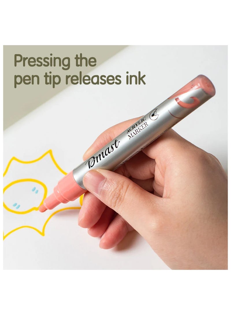 Dmast 6-Piece Acrylic Paint Markers Multicolour - Image 2