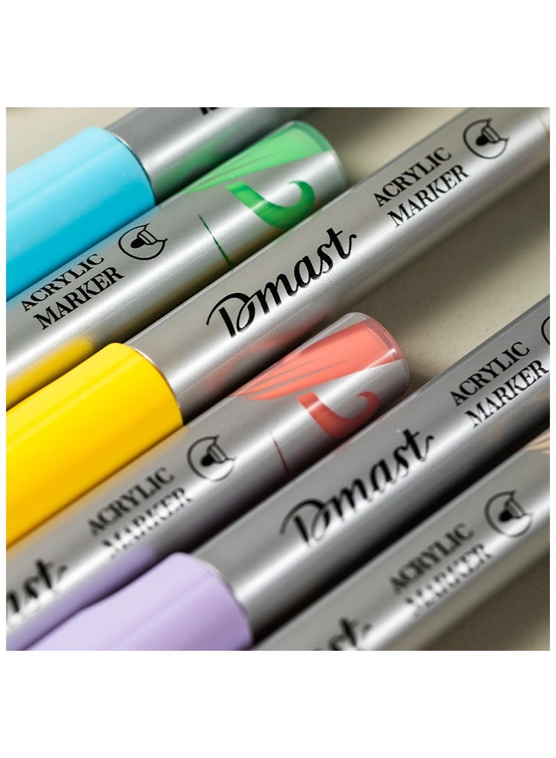 Dmast 6-Piece Acrylic Paint Markers Multicolour - Image 5