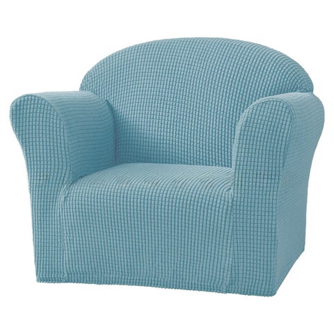 Kids Stretch Velvet Sofa Cover Mini Light Blue