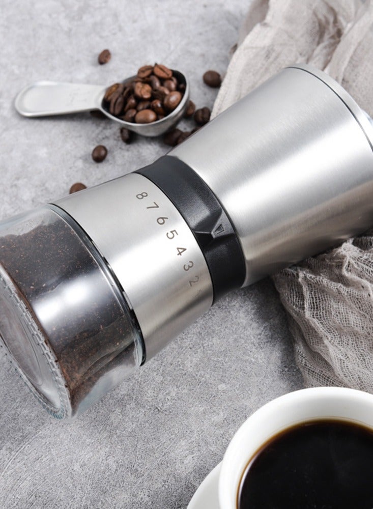 CityRiya-Long Manual Coffee Grinder Stainless Steel Hand Coffee Grinder with Adjustable Setting Ceramic Conical Burr Hand Coffee Mill Portable Manual Coffee Bean Grinder for Home, Office and Camping - Image 3