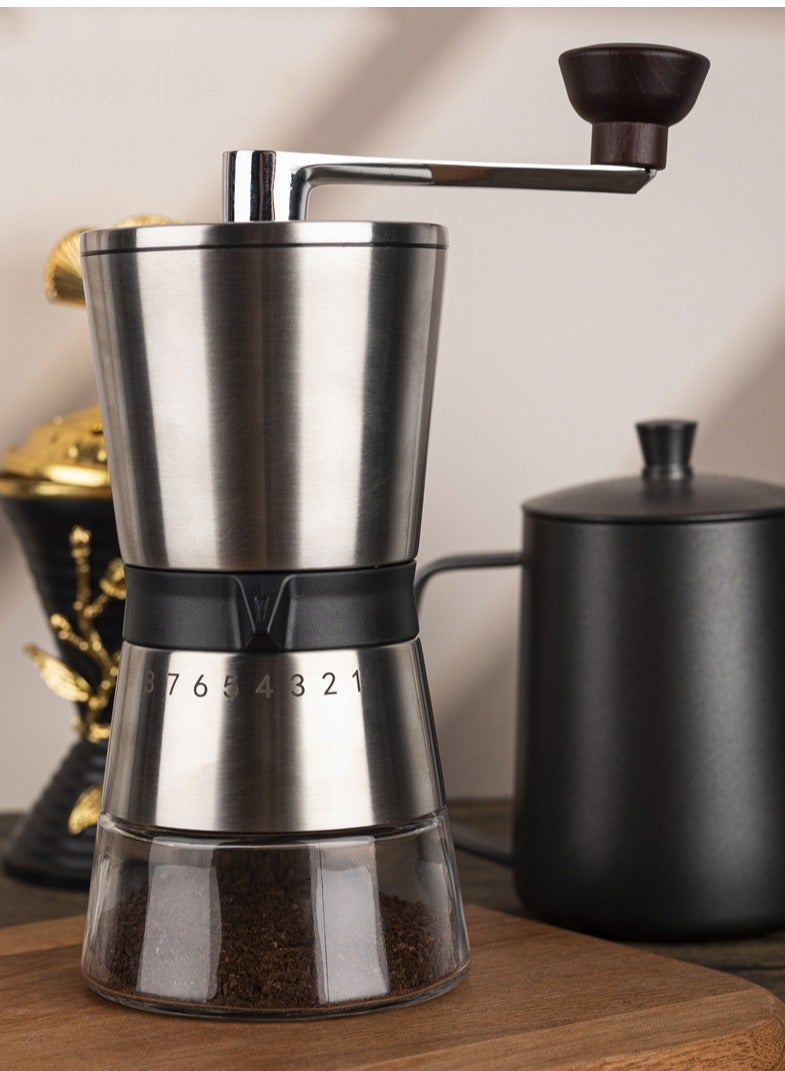 CityRiya-Long Manual Coffee Grinder Stainless Steel Hand Coffee Grinder with Adjustable Setting Ceramic Conical Burr Hand Coffee Mill Portable Manual Coffee Bean Grinder for Home, Office and Camping - Image 2
