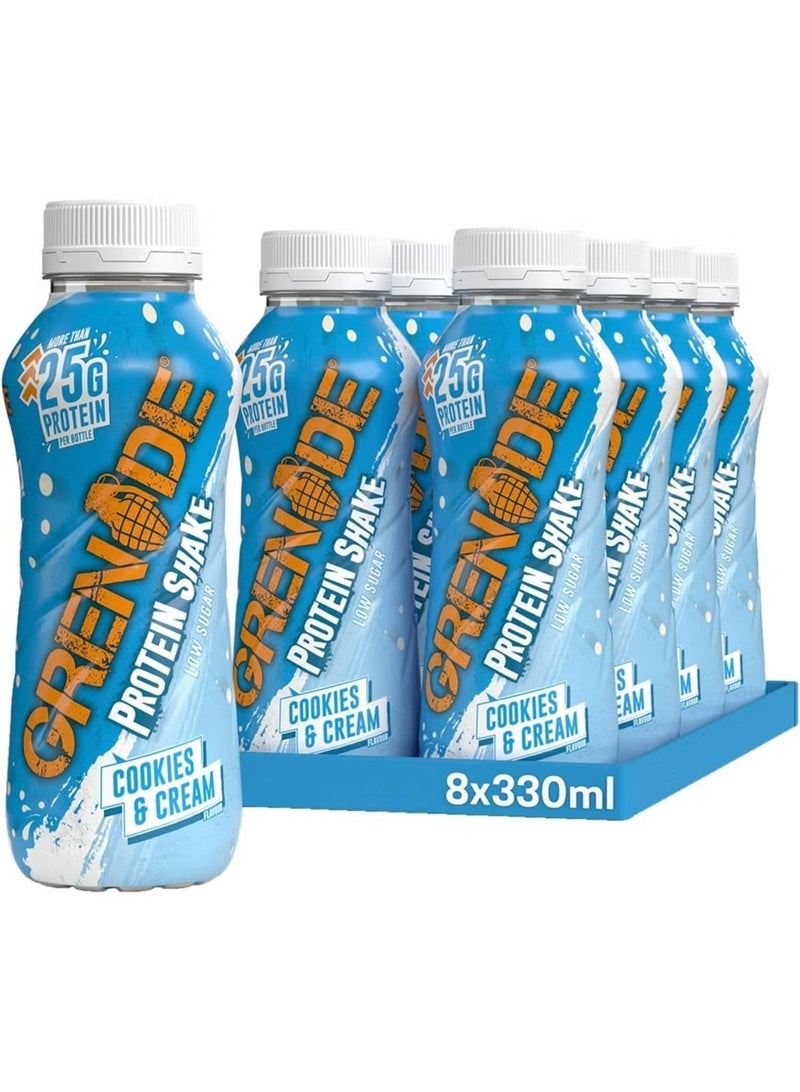 Grenade Protein Shake Cookies & Cream 330ml – Pack of 8 - Image 1