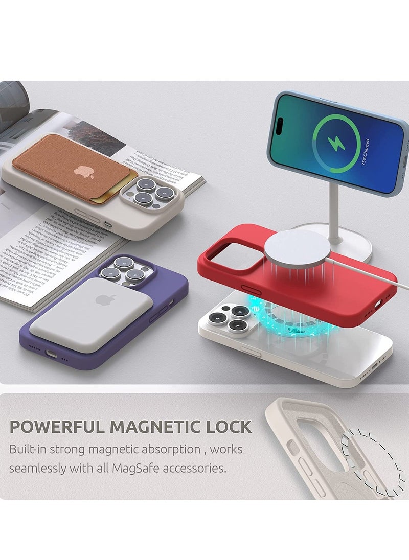 Raxoom (4 in 1 iPhone 14 Pro MAX Case (6.7 inch 2022), Compatible with MagSafe, with 2 Screen Protector + 1 Camera Protector, Silicone Case for iPhone 14 Pro MAX (Stone) - Image 4