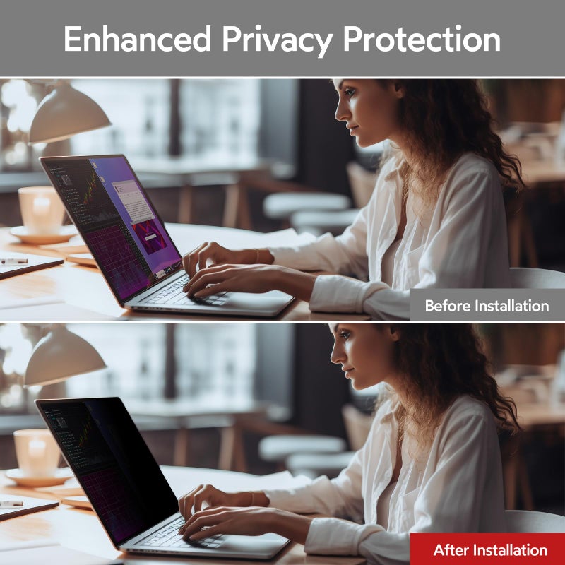 bersem 16 inch Laptop Privacy Screen for 16:9 Ratio Computer Monitor, Anti-Glare, Blue Light Filter, Removable, UV-Blocking, 1 Pack - Image 4