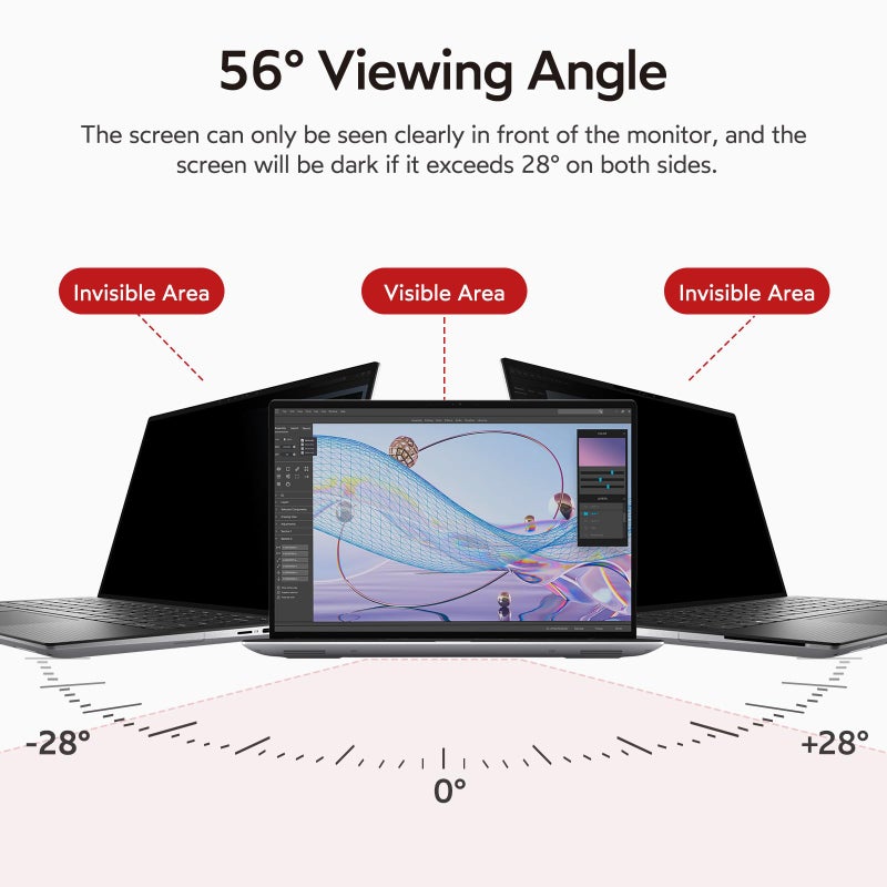 bersem 16 inch Laptop Privacy Screen for 16:9 Ratio Computer Monitor, Anti-Glare, Blue Light Filter, Removable, UV-Blocking, 1 Pack - Image 2