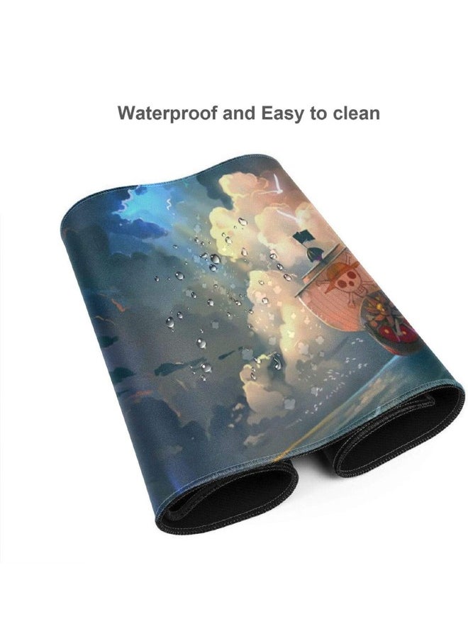Generic - Anime One Piece Mouse Pad, Anime Mouse Pad, Gaming Mouse Pad, Large Mouse Pad, Extended Keyboard Mousepad with Non-Slip Base and Stitched Edge, 15.7×35.4 inch - Image 1